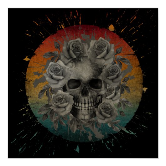 VINTAGE FÄHIGKEIT UND BLUME SCHWARZ UND WEISS POSTER (Vorderseite)