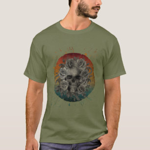 VINTAGE FÄHIGKEIT UND BLUME SCHWARZ UND WEISS T-Shirt