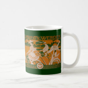 Vintage Fahrerfrau mit Cupid Kaffeetasse