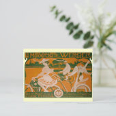 Vintage Fahrerfrau mit Cupid Postkarte (Stehend Vorderseite)