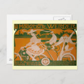Vintage Fahrerfrau mit Cupid Postkarte (Vorne/Hinten)