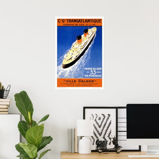Vintage Fahrgastschiff-Reiseplakate der französisc Poster (Heimbüro)