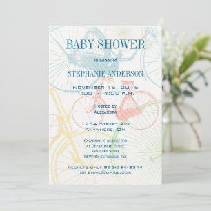 Vintage-Fahrrad-Baby- Boy-Shower-Einladungen Einladung