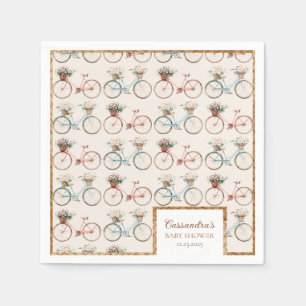 Vintage-Fahrrad-Baby-Party Serviette