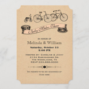 Vintage-Fahrrad-Baby-Shower-Einladung 2 Einladung