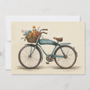 Vintage Fahrrad-Blume Basket jedes Mal Geschenk Feiertagskarte