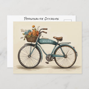 Vintage Fahrrad-Blume Basket jedes Mal Geschenk Postkarte