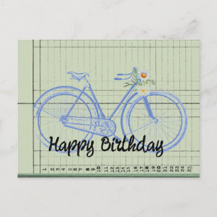 Vintage Fahrrad Collage Alles Gute zum Geburtstag Postkarte