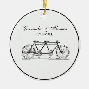 Vintage-Fahrrad für zwei Personen / Tandem-Fahrrad Keramik Ornament