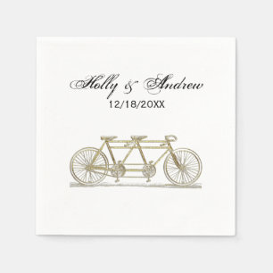 Vintage-Fahrrad für Zwei / Tandem-Fahrrad Gold Serviette
