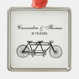 Vintage-Fahrrad für zwei / Tandem-Fahrrad Silbernes Ornament