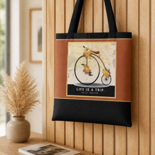 Vintage-Fahrrad Genieße die Fahrt-Tragetasche Tasche