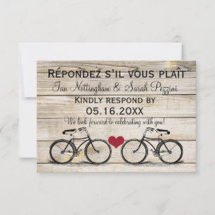 Vintage-Fahrrad-Hochzeits-Antwortkarten RSVP Karte