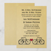 Vintage Fahrrad-Hochzeits-Einladungen Einladung (Vorne/Hinten)