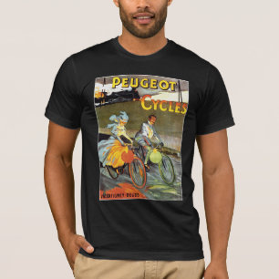 Vintage Fahrrad-Kunst Zyklus-Peugeots T-Shirt