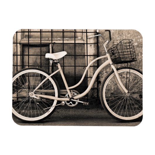 Vintage-Fahrrad mit Korb Magnet (Horizontal)