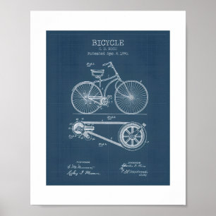Vintage-Fahrrad-Patent-Blueprint-Poster Antik Poster