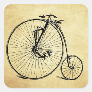 Vintage Fahrrad Quadratischer Aufkleber