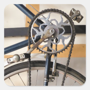 VINTAGE FAHRRAD QUADRATISCHER AUFKLEBER