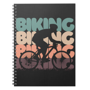 vintage Fahrrad Retro-Farben mit Biker-Silhouette Notizblock