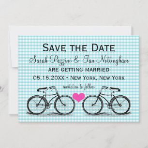 Vintage-Fahrrad Save-the-Date-Hochzeitskarten Einladung