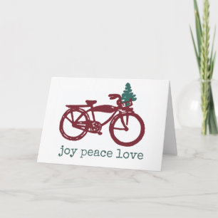 Vintage-Fahrrad und Weihnachtsbaum-Design Karte
