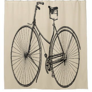 Vintage-Fahrrad-Vektor vintage 1900 Duschvorhang