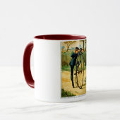Vintage Fahrrad-Weihnachtskarte Tasse (Vorderseite Links)