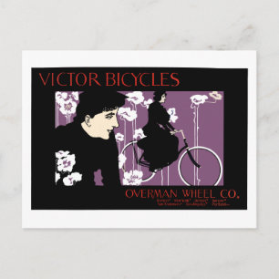 Vintage-Fahrradanzeige Victor Bicycles viktorianis Postkarte