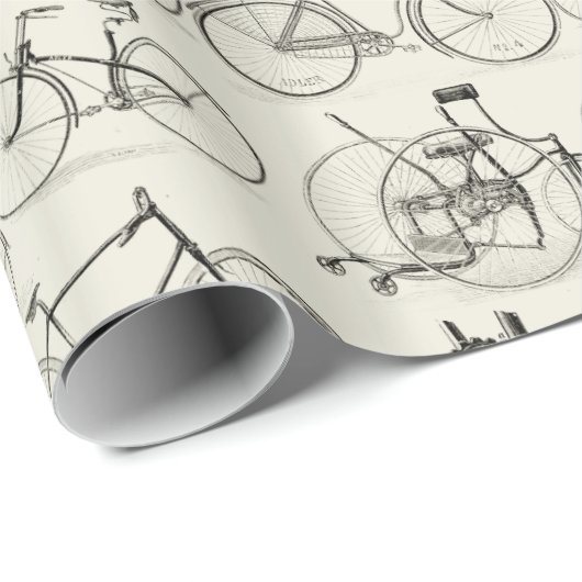 Vintage Fahrräder Geschenkpapier (Rolleneckpunkt)