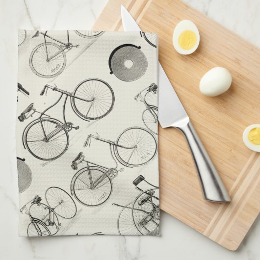 Vintage Fahrräder Geschirrtuch (Viertel Falte)