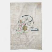 Vintage Fahrräder mit Rose-Korb Handtuch (Vertikal)