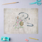 Vintage Fahrräder mit Rose-Korb Seidenpapier (Basteln)