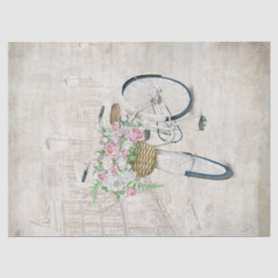 Vintage Fahrräder mit Rose-Korb Seidenpapier