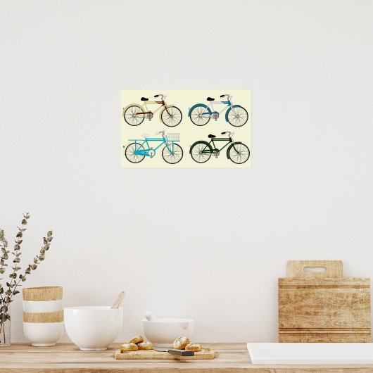 Vintage Fahrräder Poster (Küche)