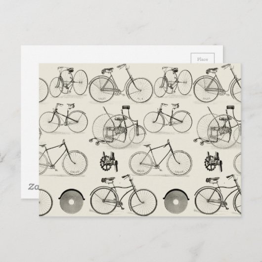Vintage Fahrräder Postkarte (Vorne/Hinten)