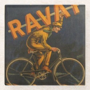 Vintage Fahrräder Ravat Poster als Untersetzer