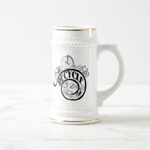 Vintage Fahrräder Recycle Bekleidung und Geschenke Bierglas
