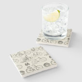 Vintage Fahrräder Steinuntersetzer (Seitenansicht)