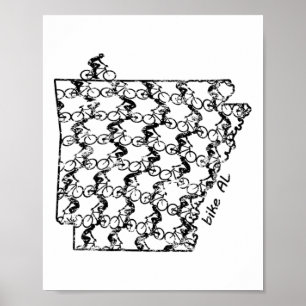 Vintage-Fahrradfahren Arkansas Radfahren Mountainb Poster