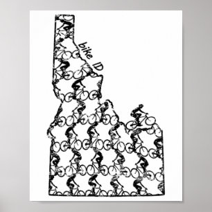 Vintage-Fahrradfahren Idaho Radsport Mountainbiken Poster
