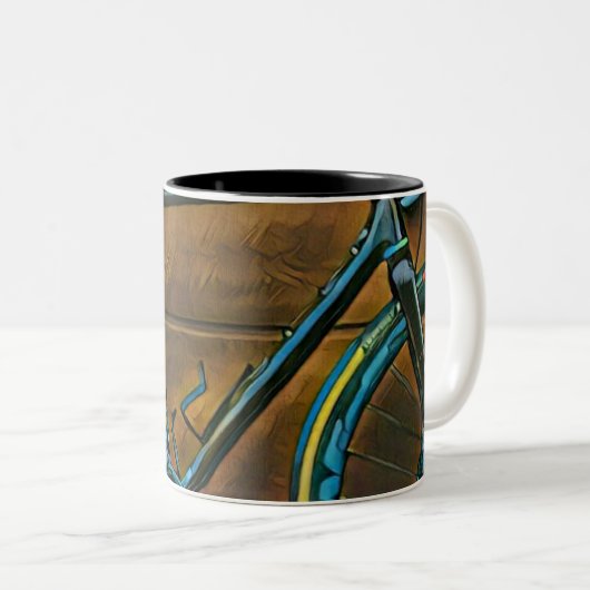 Vintage Fahrradgeschenke | Mountainbike-Geschenke Zweifarbige Tasse (VorderseiteRechts)