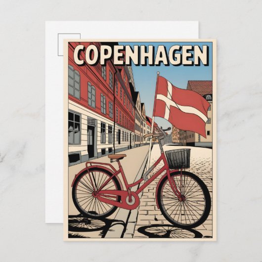 Vintage Fahrradgeschenke von Kopenhagen Postkarte (Vorne/Hinten)