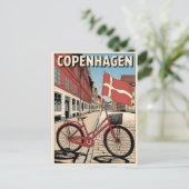 Vintage Fahrradgeschenke von Kopenhagen Postkarte (Stehend Vorderseite)