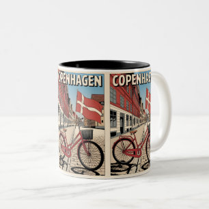 Vintage Fahrradgeschenke von Kopenhagen Zweifarbige Tasse