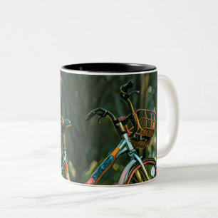 Vintage Fahrradgeschenke Zweifarbige Tasse