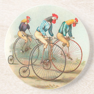 Vintage Fahrradhühner Getränkeuntersetzer
