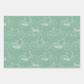 Vintage FahrradIllustration Blau Orange Grün Geschenkpapier Set (Vorderseite 2)