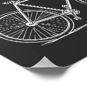 Vintage FahrradIllustration in Schwarzweiß Poster (Ecke)