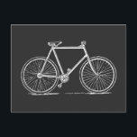 Vintage FahrradIllustration in Schwarzweiß   Postkarte<br><div class="desc">Vintage Fahrradabbildung in Schwarz-Weiß-Postkarte</div>